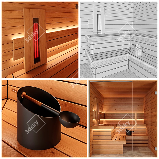 Revitalizing Infrared Sauna for Ultimate Relaxation 3D model image 3