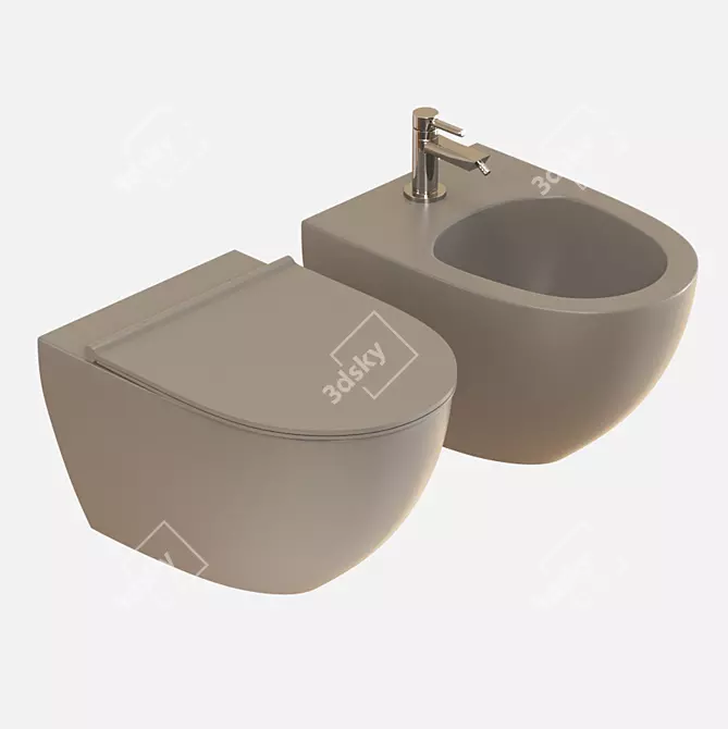 Catalano Ceramic Toilet with Mixer 3D model image 2