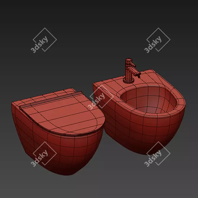 Catalano Ceramic Toilet with Mixer 3D model image 5