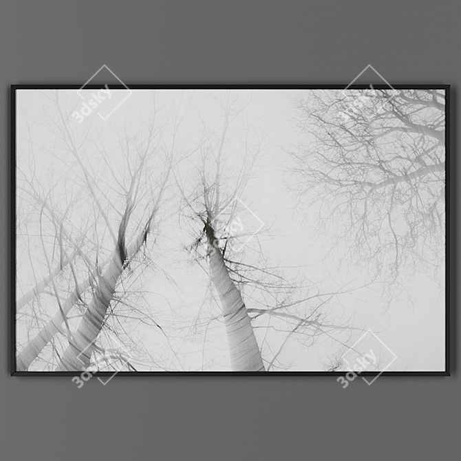 Sleek Black Framed Artwork 3D model image 1