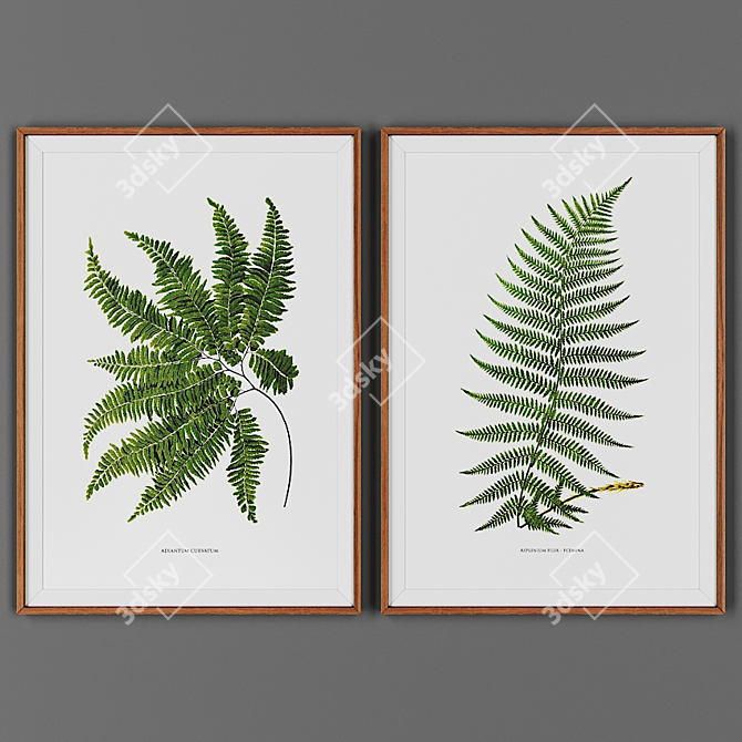 Title: Wooden Frame Picture Set 3D model image 1