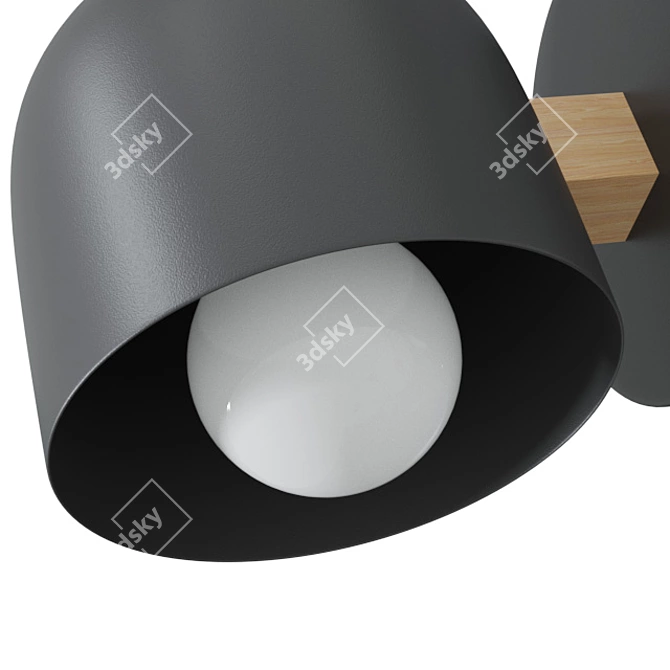 Modern Wood Globe Wall Lamp 3D model image 2