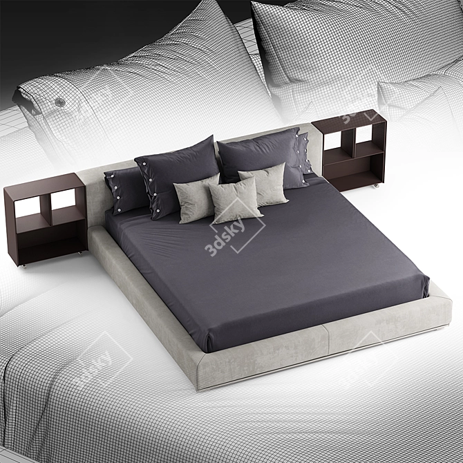 Flexform Groundpiece: Innovative Bed Design 3D model image 4