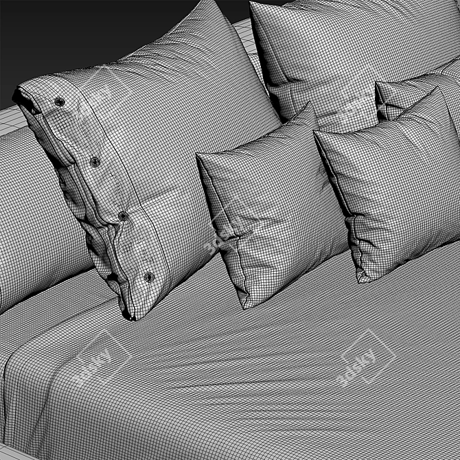 Flexform Groundpiece: Innovative Bed Design 3D model image 5