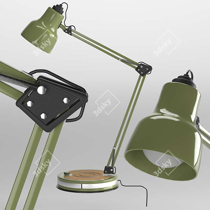 Sleek Greensteel Lamp 3D model image 2