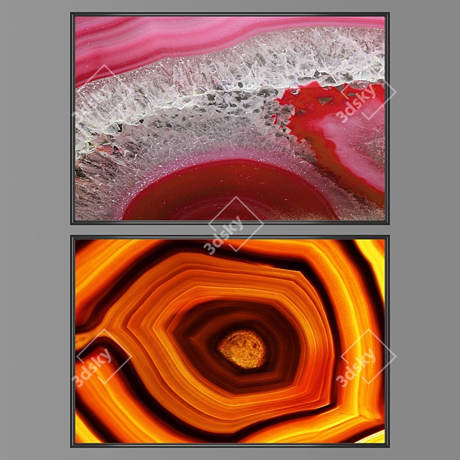 Abstract Wall Art Set 3D model image 1