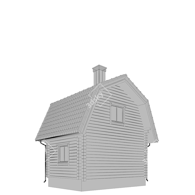 Cozy Log Cabin Retreat 3D model image 4