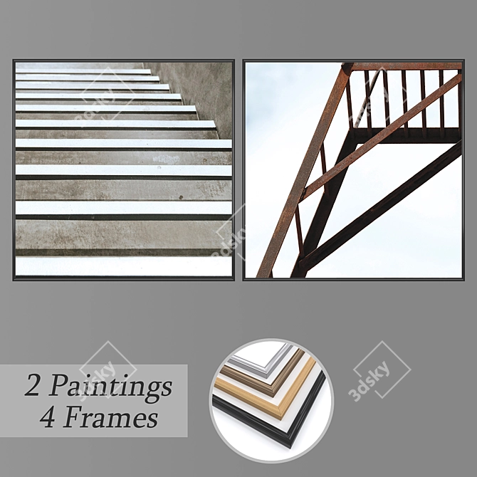 Modern Wall Art Set 3D model image 1