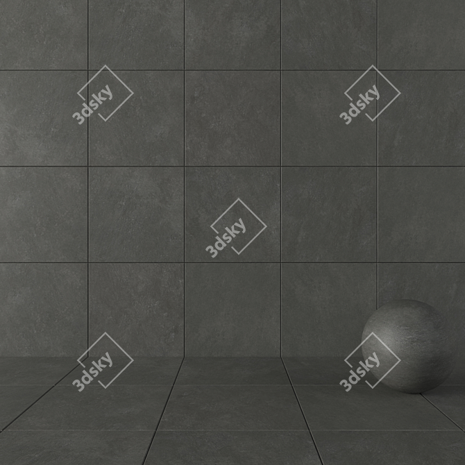  Cumulus Black Concrete Wall Tiles 3D model image 1