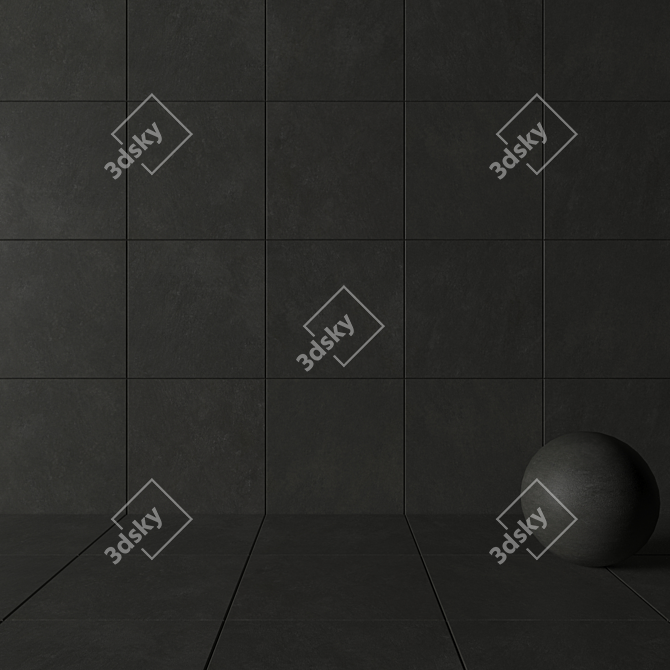  Cumulus Black Concrete Wall Tiles 3D model image 3