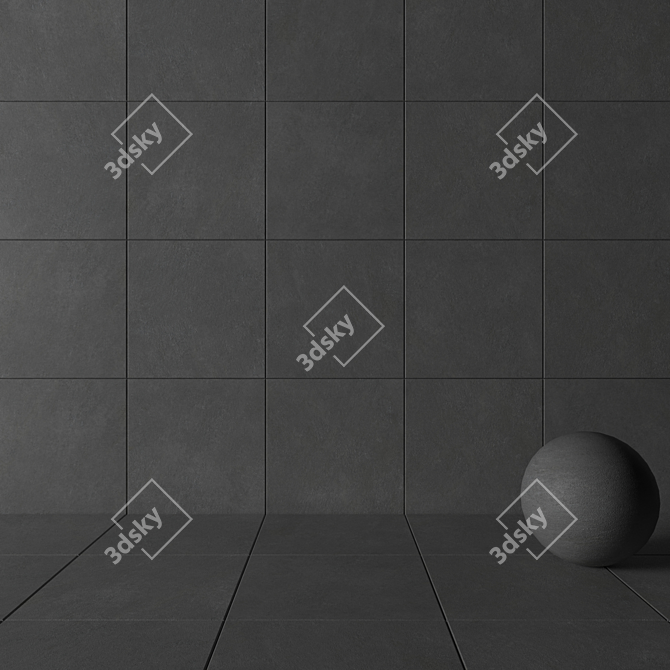 Concrete Wall Tiles: Cumulus Anthracite+Texture Set 3D model image 3