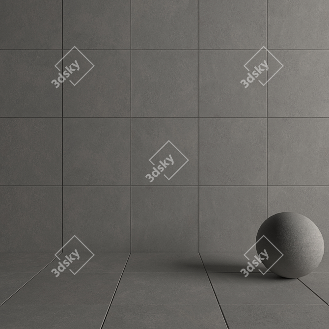 Cumulus Grey Concrete Wall Tiles: Stylish and Versatile 3D model image 4