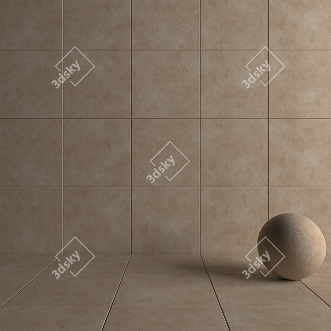 Galaxy Beige Concrete Wall Tiles 3D model image 4