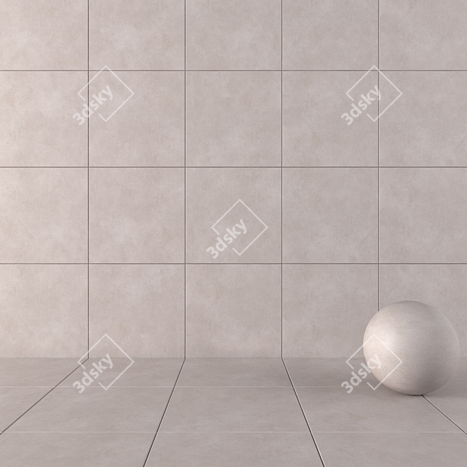 Galaxy Cement Wall Tiles: Contemporary Concrete Elegance 3D model image 1