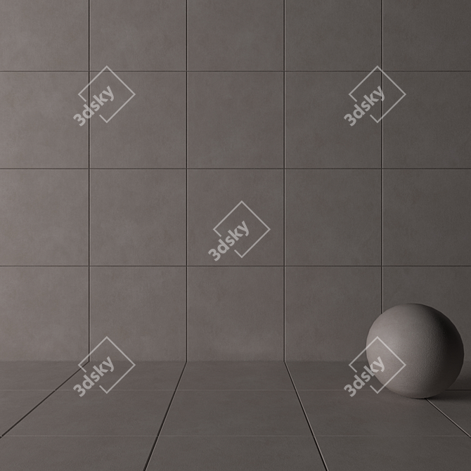 Galaxy Cement Wall Tiles: Contemporary Concrete Elegance 3D model image 3