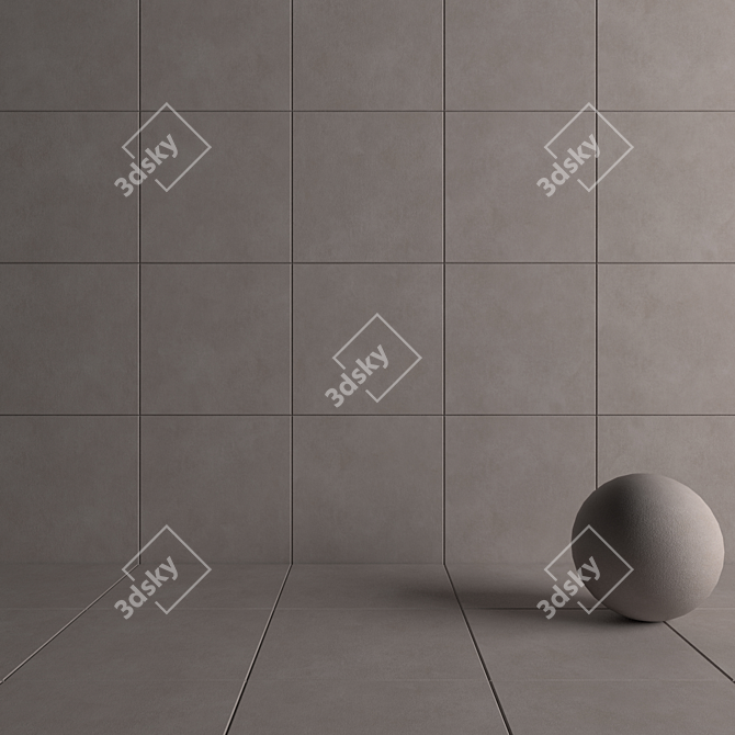 Galaxy Cement Wall Tiles: Contemporary Concrete Elegance 3D model image 4