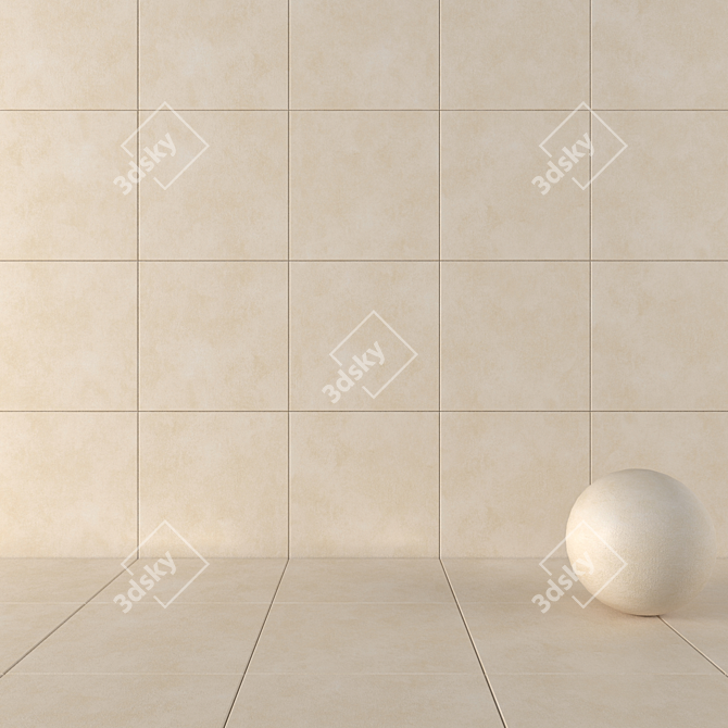 Galaxy Cream Concrete Wall Tiles 3D model image 1