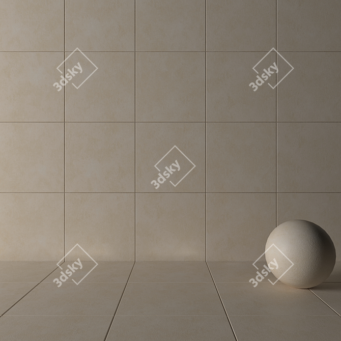 Galaxy Cream Concrete Wall Tiles 3D model image 3