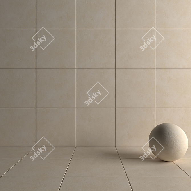 Galaxy Cream Concrete Wall Tiles 3D model image 4