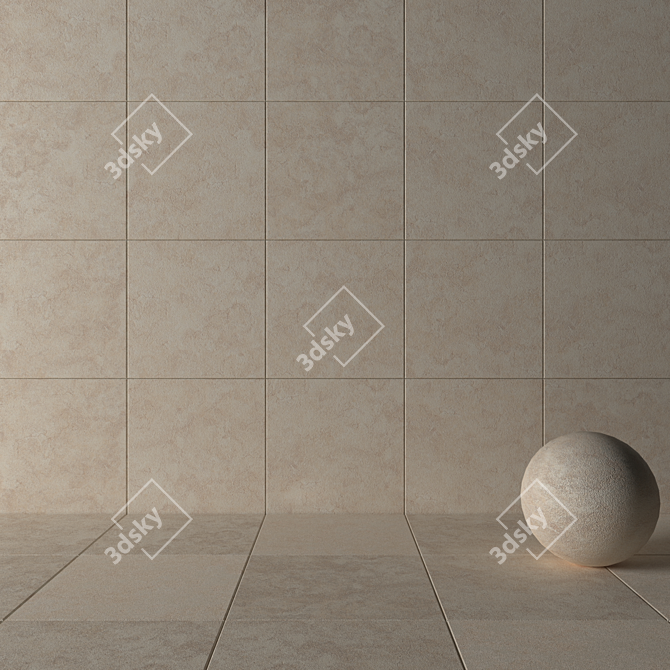 Nirvana Beige Concrete Wall Tiles 3D model image 3