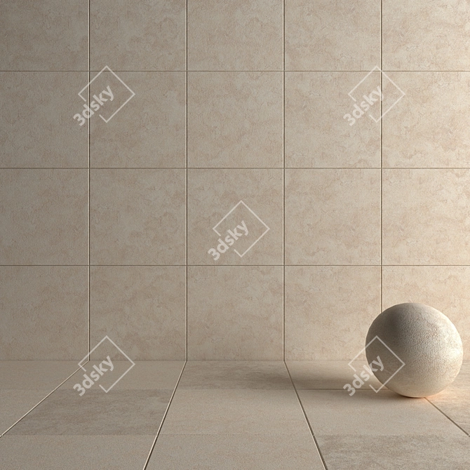 Nirvana Beige Concrete Wall Tiles 3D model image 4