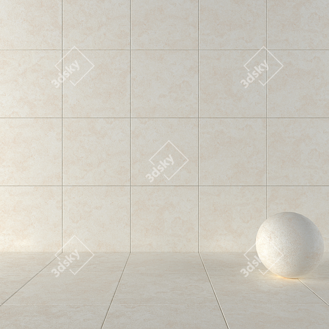 NIRVANA Cream Concrete Wall Tiles 3D model image 1