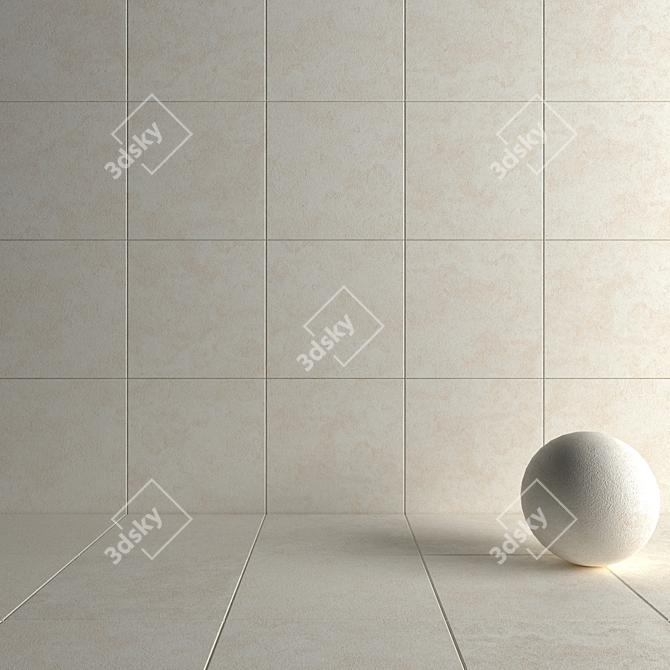NIRVANA Cream Concrete Wall Tiles 3D model image 4