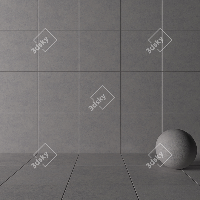 Nirvana Grey Concrete Wall Tiles 3D model image 3