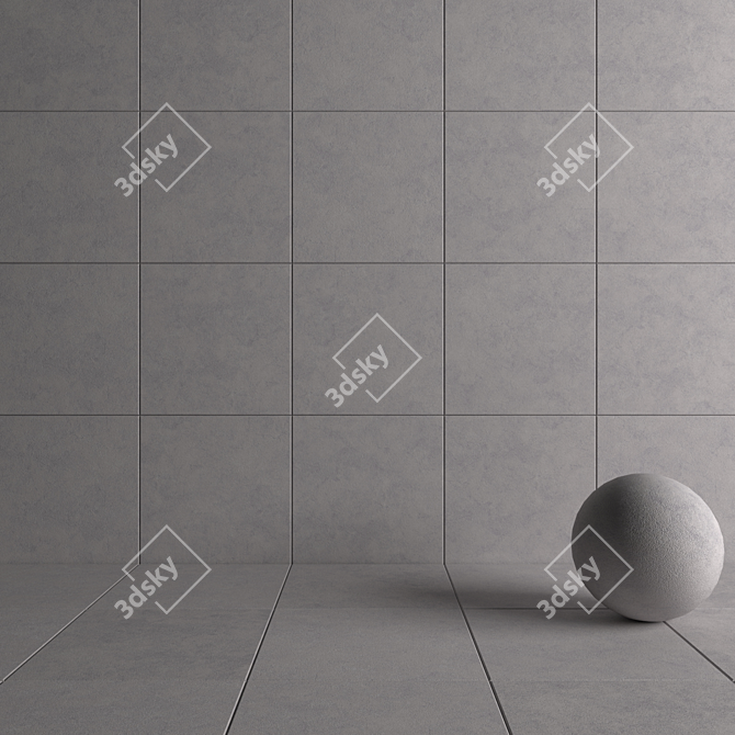 Nirvana Grey Concrete Wall Tiles 3D model image 4