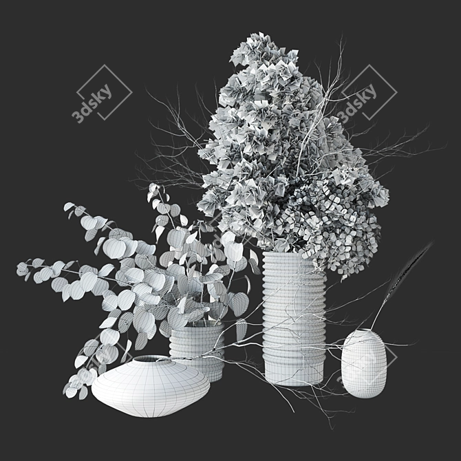 Eternal Beauty: Dry Blossom Bouquet 3D model image 3