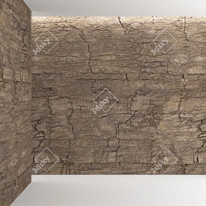 High-Quality Rock Wall Texture Pack 3D model image 2