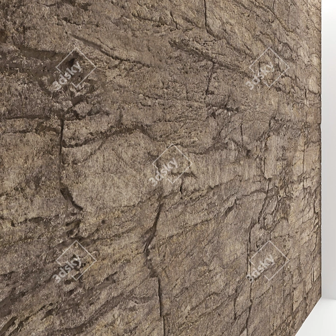 High-Quality Rock Wall Texture Pack 3D model image 4