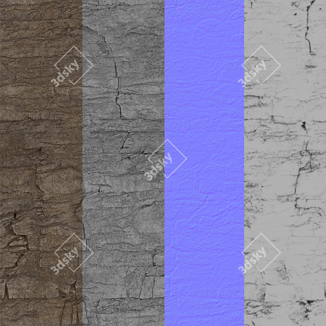 High-Quality Rock Wall Texture Pack 3D model image 1