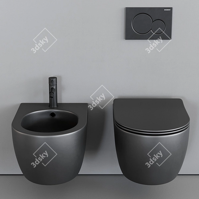 Elegant Moon Wall-Hung WC 3D model image 3