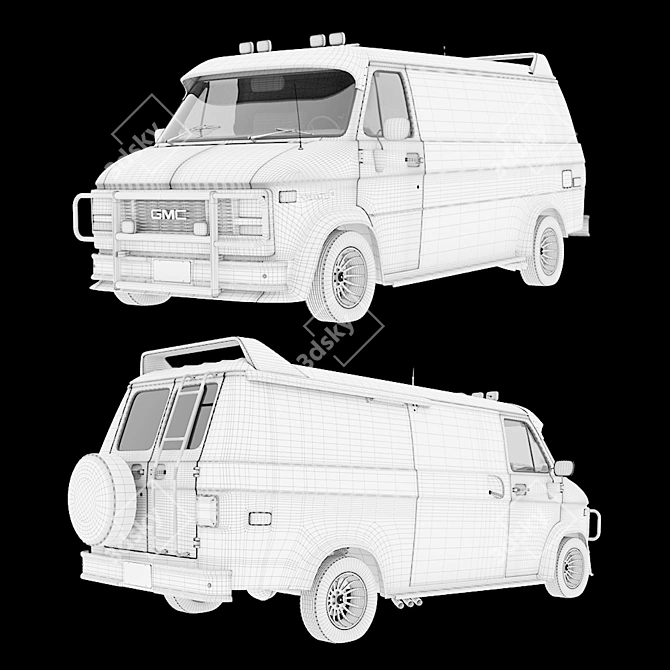 Classic A-Team Van: GMC Vandura 1983 3D model image 4