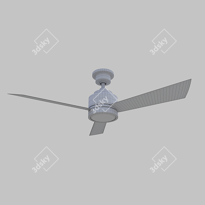 Sleek Black Ceiling Fan 3D model image 2