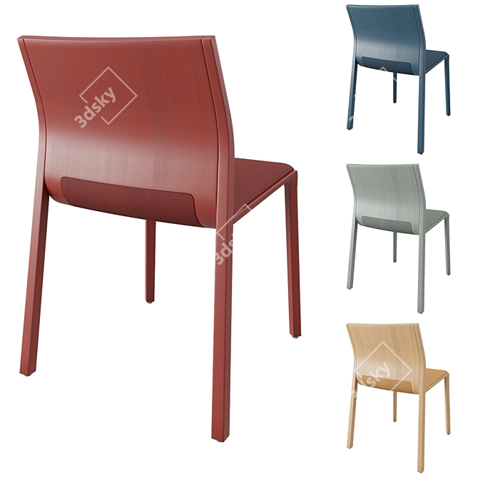 Ondarreta Silu Galleta: Stylish and Versatile Dining Chair 3D model image 2