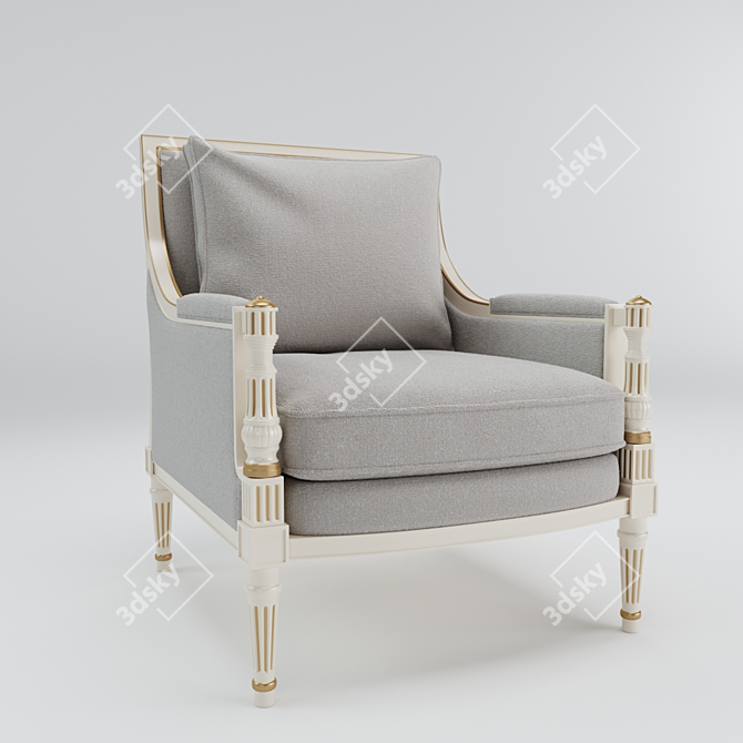 Elegant Vintage Armchair 3D model image 1