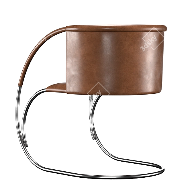 Modern Scandinavian ML 33 Leather Chair 3D model image 2