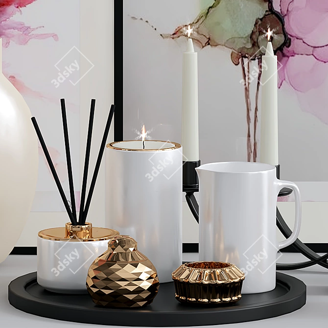 Paradise-inspired Decor Set with Vase 3D model image 4