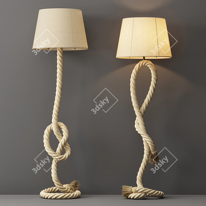 Rustic Rope Floor Lamp 3D model image 1