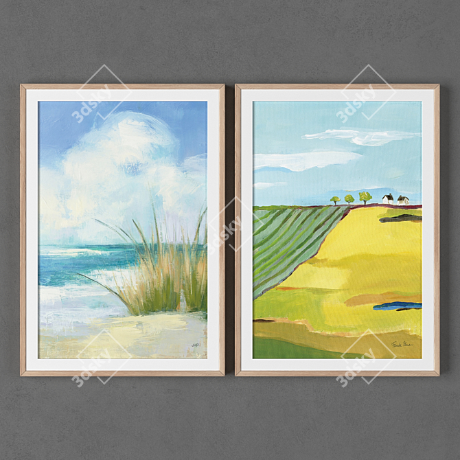 Artistic Frames: Collection of 2 exquisite pieces 3D model image 1