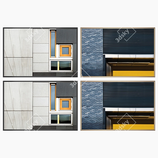 Versatile Set of Wall Paintings & Frames 3D model image 2