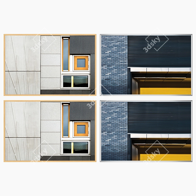 Versatile Set of Wall Paintings & Frames 3D model image 3