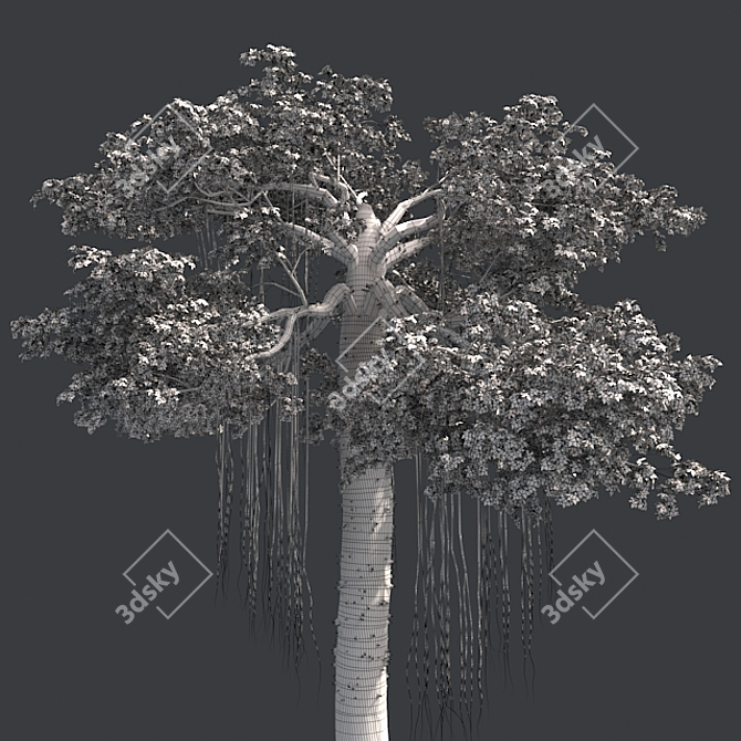 Optimized Kapok Tree 3D Model 3D model image 5