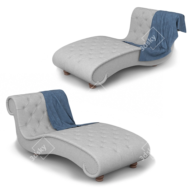 Modern Chesterfield Lounge: 3DsMax Modeled with High-Detail Cloth 3D model image 1