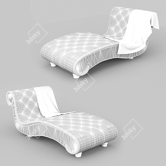 Modern Chesterfield Lounge: 3DsMax Modeled with High-Detail Cloth 3D model image 2
