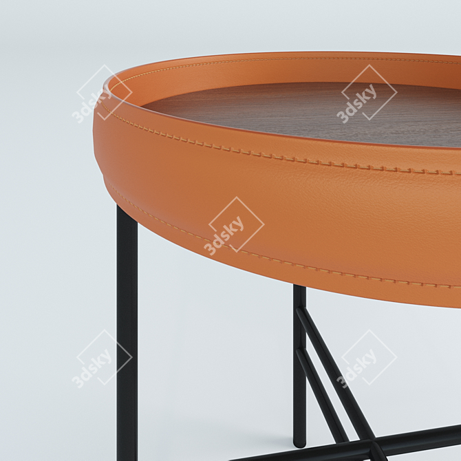 Elegant Walnut Coffee Table 3D model image 2