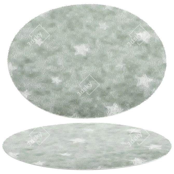 Elegant Round Rug 3D model image 1