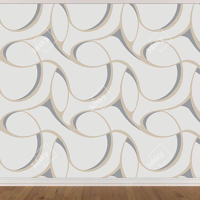 Seamless Wallpaper Set: 3 Colors 3D model image 3